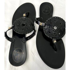 Jack Rogers Georgica Jelly Flip Flop Thong Sandals Womens‎ Sz 8 Black